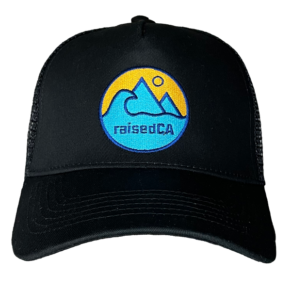 raisedCA California State Badge Trucker Hat Black