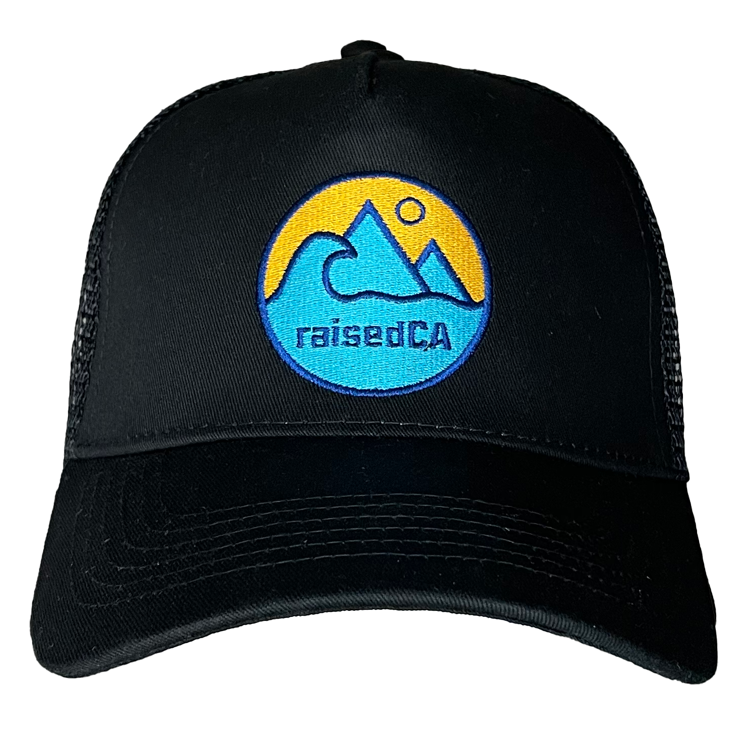 raisedCA California State Badge Trucker Hat Black