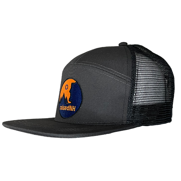 raisedNH New Hampshire State Badge 7-Panel Hat Grey